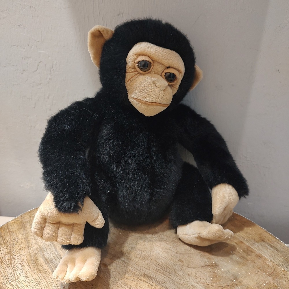 Disney Worldwide Conservation Fund Monkey Chimp Ape Plush Black Tan Brown Toy